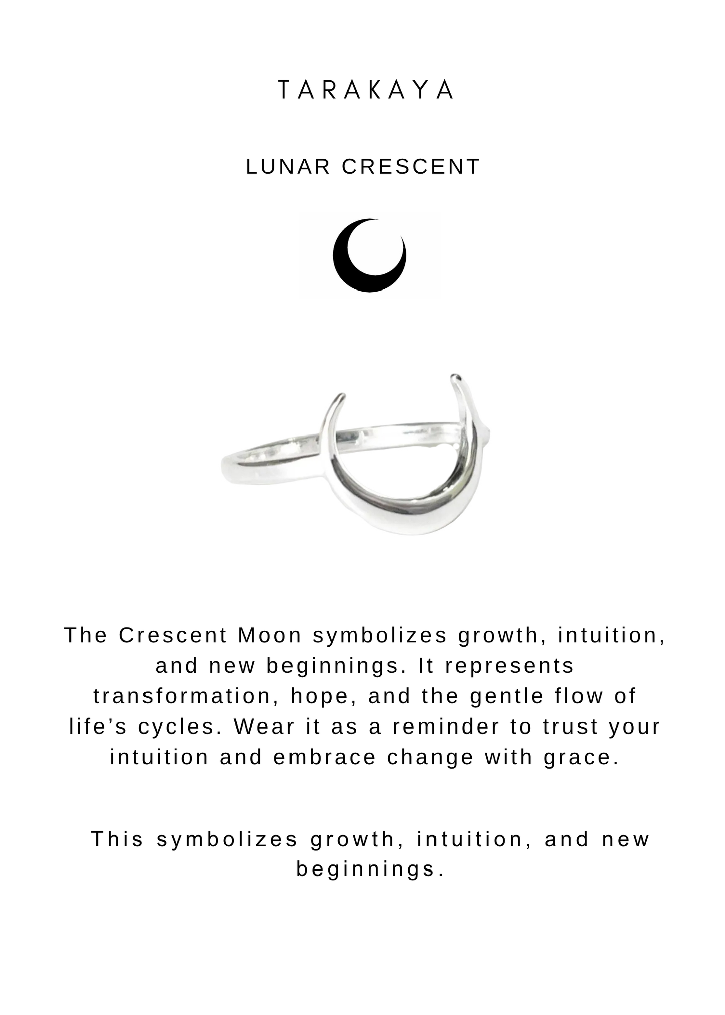 925 Sterling Silver Plain Crescent Celestial Moon Ring