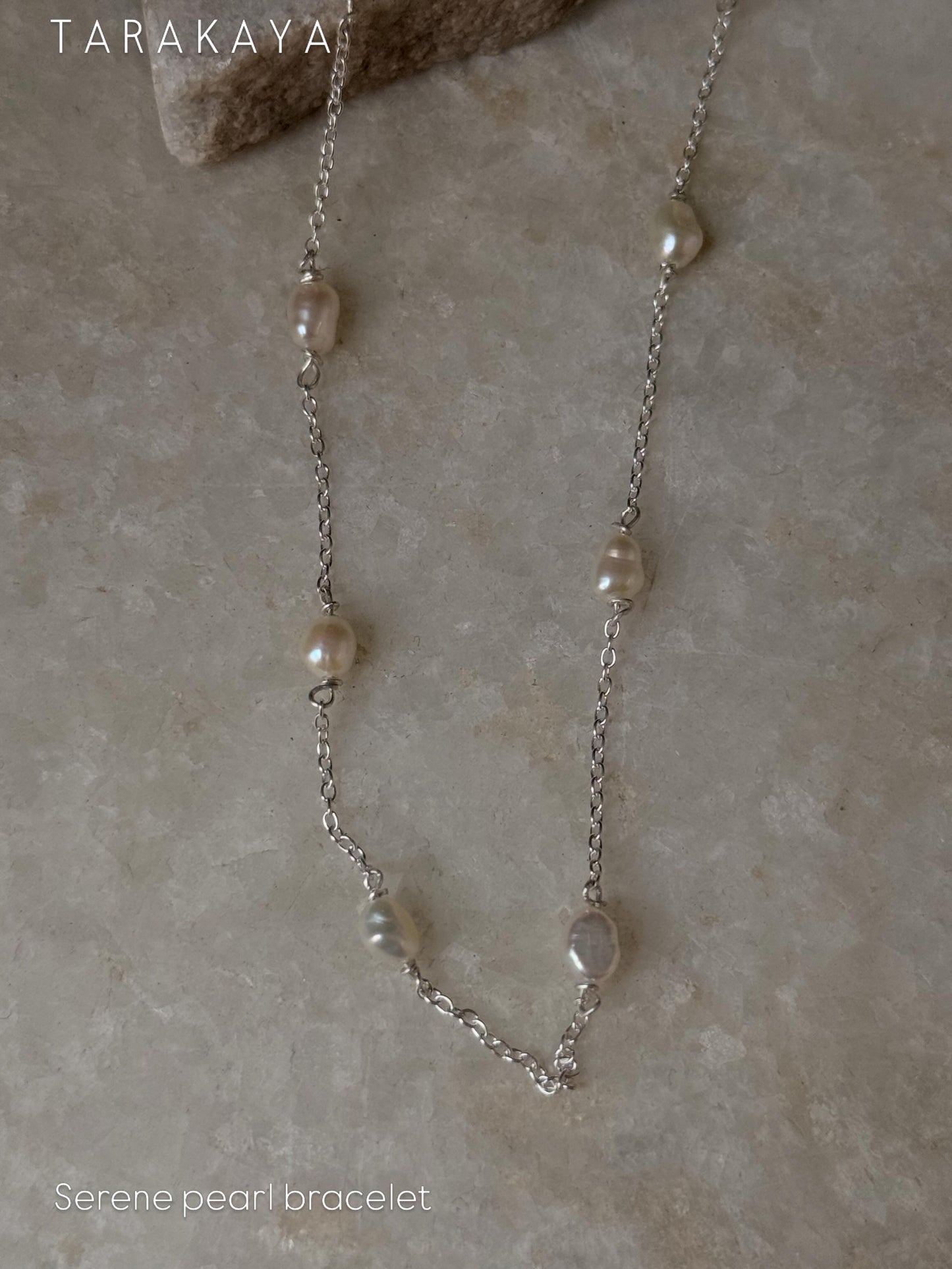925 Sterling Silver Serene Fresh Water Pearls Handcrafted Bracelet
