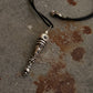 925 Sterling Silver Black Leather Cord Mandali Dolki Necklace