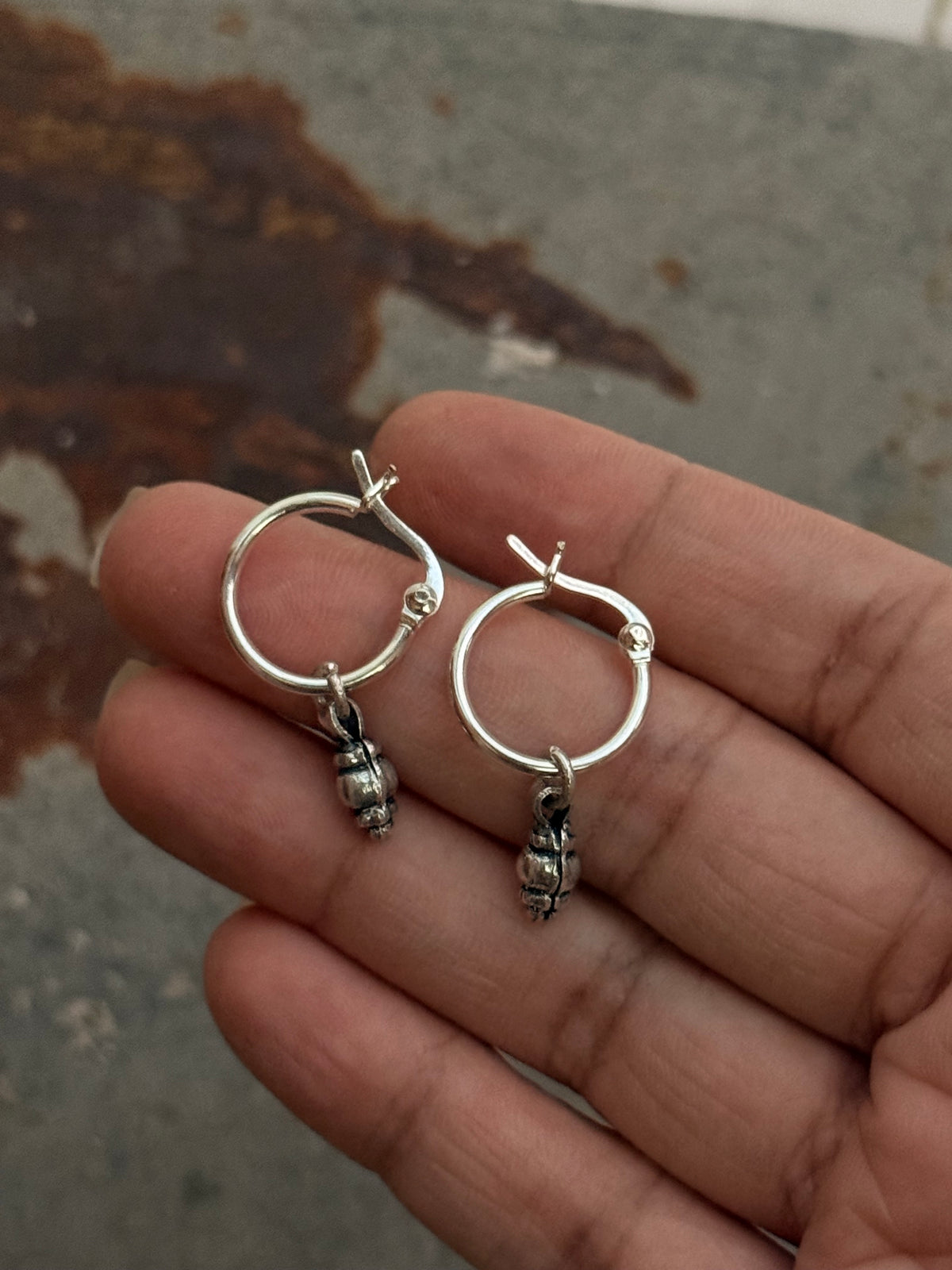 925 Sterling Silver Handcrafted Rawa Hoops Mandali Earrings
