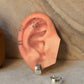 925 Sterling Silver Chunky Italian Big C Half Hoops Earrings