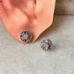 925 Sterling Silver Rose Quartz Flower Studs Earrings