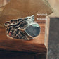 Labradorite Pear Rustic Silver Ring with Unique Design