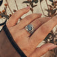Boho-Inspired Rustic Silver Ring with Pear-Shaped Labradorite