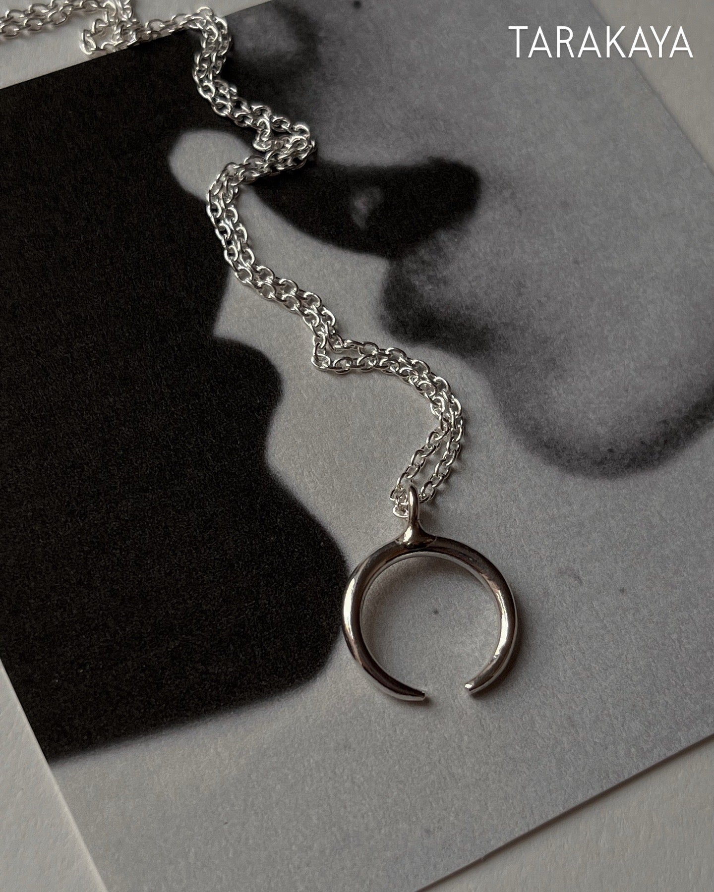 Elegant Crescent Moon Necklace in Sterling Silver