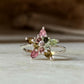 925 Sterling Silver Multi Tourmaline star Ring