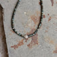 925 Sterling Silver African Turquoise Flat Tube Crystal Spiral Charm With Silver Balls Necklace