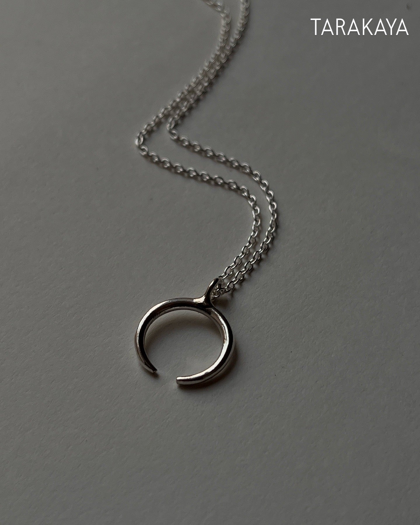 Crescent Moon Silver Necklace for Women