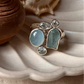 Aquamarine & Blue Topaz Cluster 4 Silver Ring