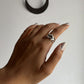 Handcrafted Molten Leaf Silver Ring with Unique Textured Detailing