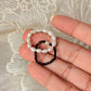 Natural Crystal Stretchy Fresh Water Pearl & Black Spinel Pearl Rings
