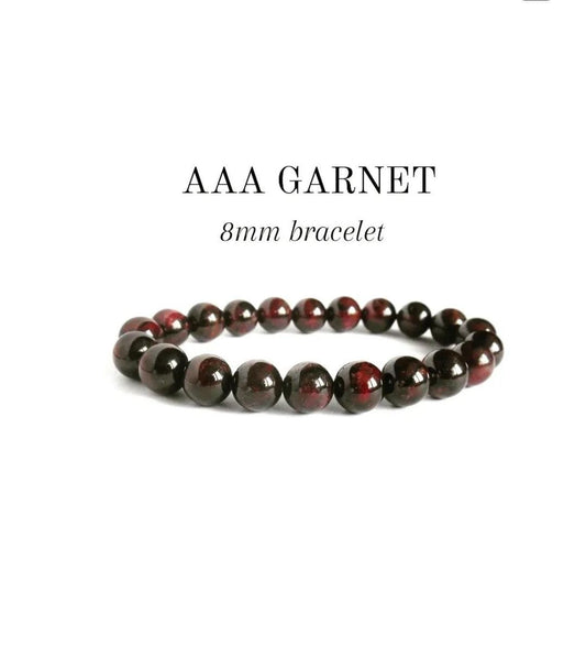 Garnet Natural Crystal Bracelet 8MM