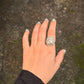 925 Sterling Silver Agate Rectangle Boho Ring