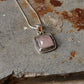 925 Sterling Silver Rose Quartz Square Pendant