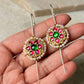 925 Sterling Silver Gold Plated Pink & Green Stone Kundan & Fresh Water Pearls Pirohi Full Ear Cuffs - Dual Tone