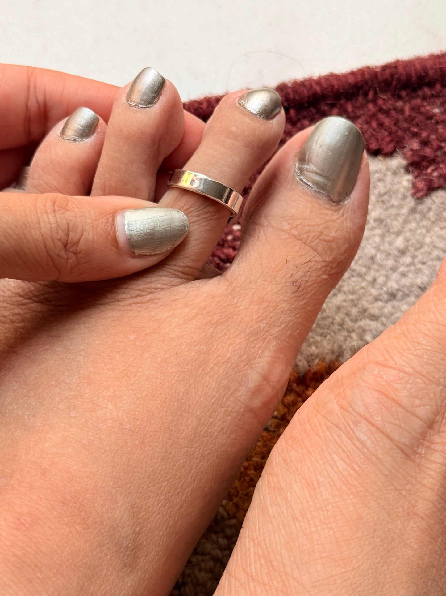 925 Sterling Silver Plain 4mm Toe Ring