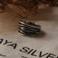925 Sterling Silver Draped Textured Band Ring
