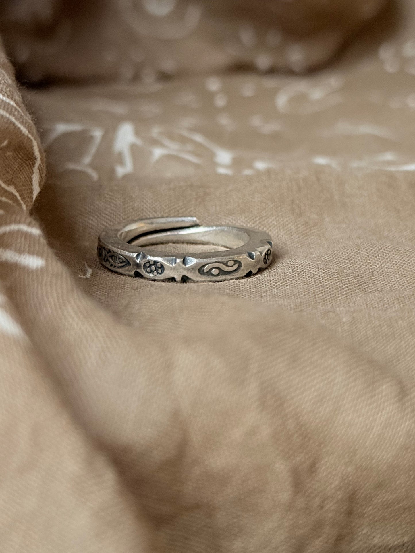925 Sterling Silver Bohemian Hill Tribe Wild River Handcrafted Adjustable Ring