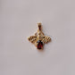 Gold Vermeil Bee Pendant with Red Garnet
