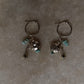 925 Sterling Silver Larimar , Turquoise , Dalmatian Jasper With Paper Clip Chain, Handcrafted Rustic Hoops Earrings