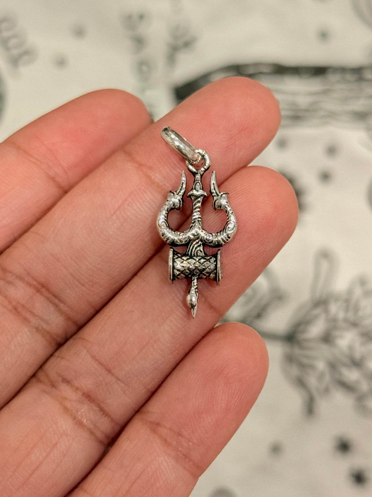 925 Sterling Silver Small Trishul Pendant