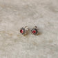 925 Sterling Silver South Screw Pink Cz Flower Studs