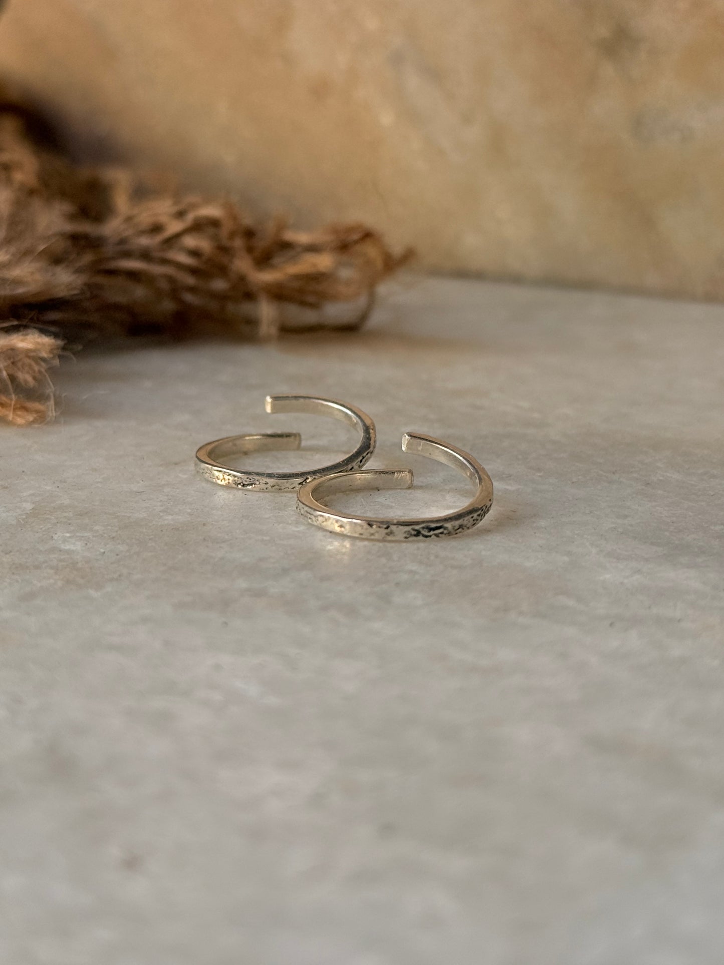 925 Sterling Silver Textured Toe Ring