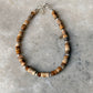 925 Sterling Silver Picture Jasper Flat Tube Crystal Silver Balls Bracelet