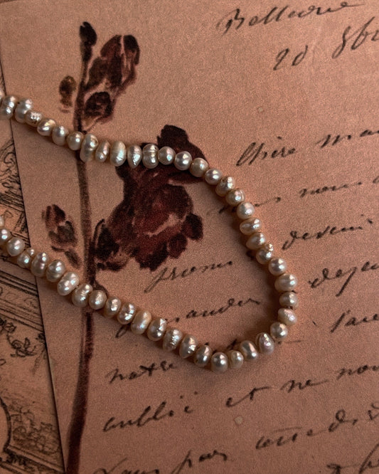 Basra Natural Freshwater Pearl Silver Bracelet
