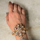 Luxury Gold Plated 925 Sterling Silver Antique Moissanite Polki Statement Cuff 