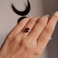 Sterling silver ring with double marquise garnet stones
