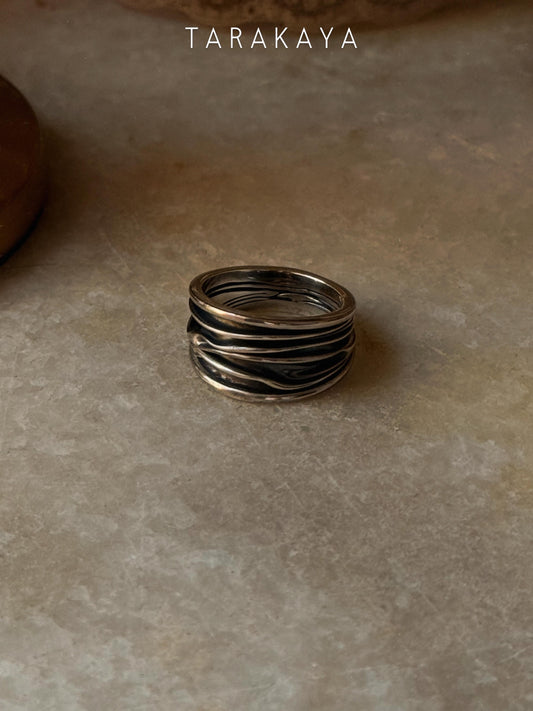 925 Sterling Silver Draped Textured Band Ring