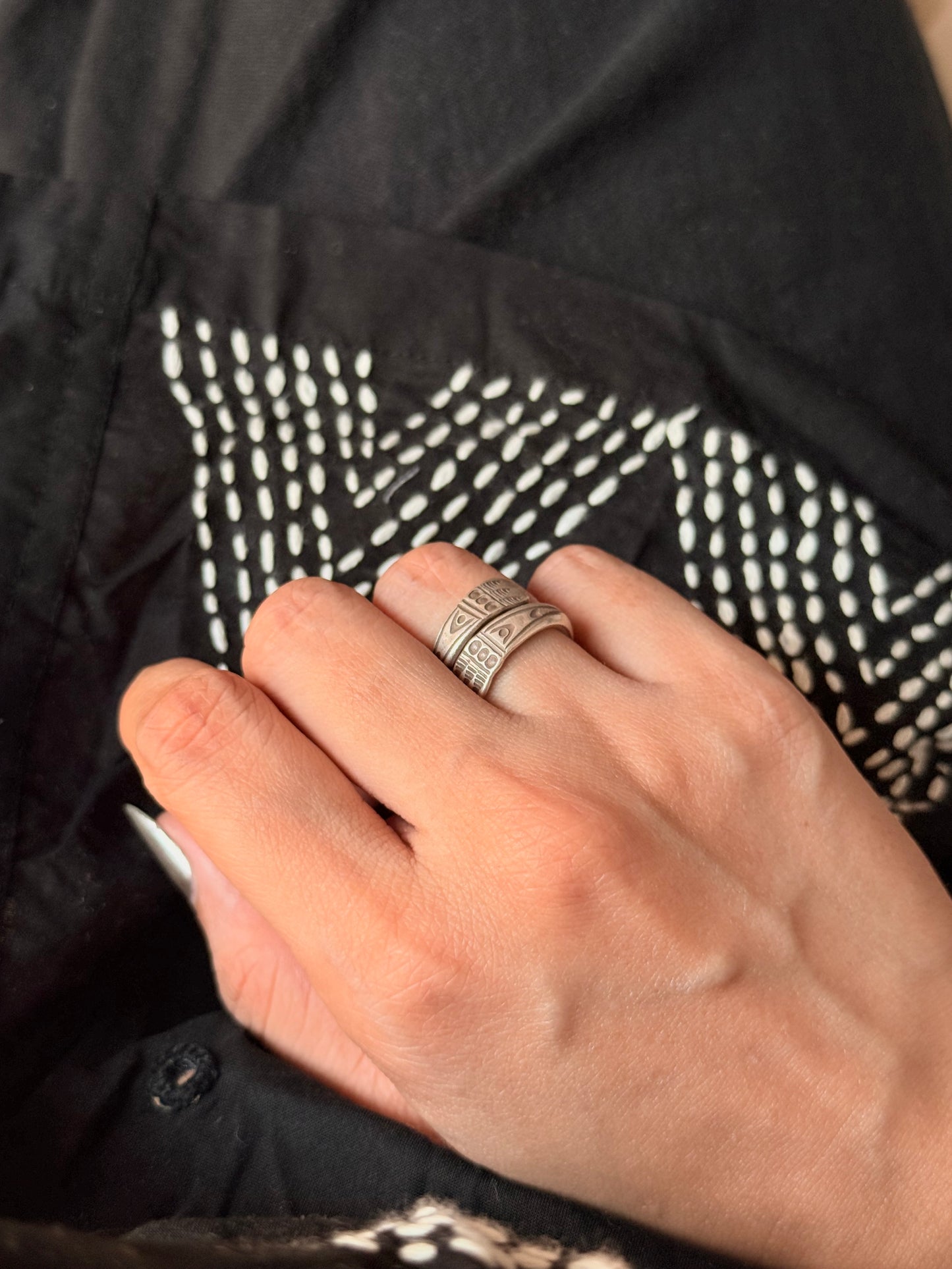 925 Sterling Silver Bohemian Hill Tribe Handcrafted Adjustable Ring