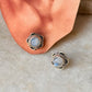 925 Sterling Silver Moonstone Flower Studs Earrings