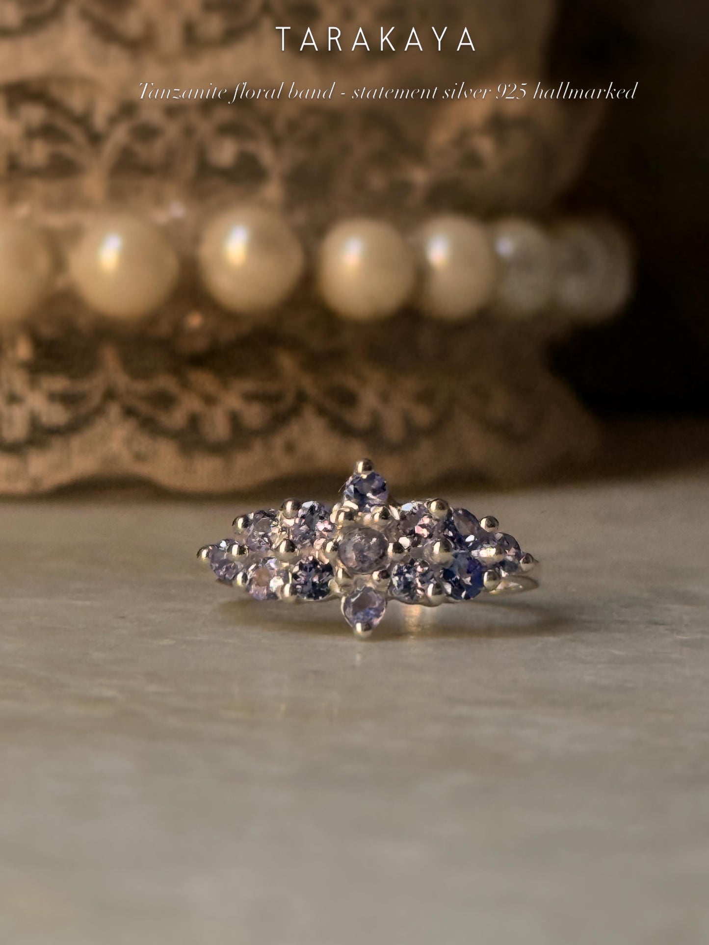925 Sterling Silver Tanzanite Faceted Ring