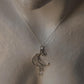 925 Sterling Silver Fresh Water Pearls Chain Moon Wire Wrapped Handcrafted Necklace
