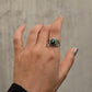 925 Sterling Silver Malachite Boho Statement Ring