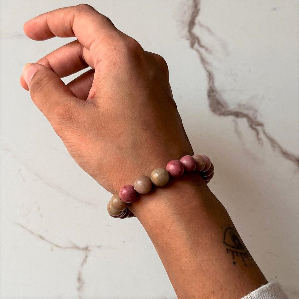 8MM Rhodochrosite Stone Bracelet