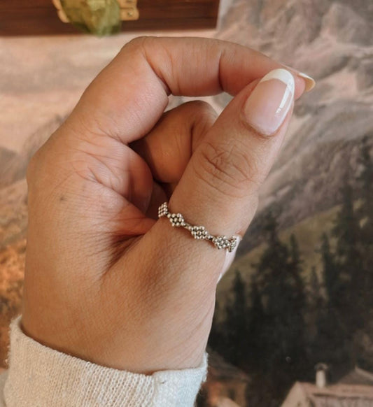 Raavy Tribal Stack Ring with Silver Detailing