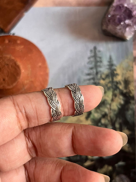 Braided Silver Toe Ring