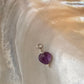 925 Sterling Silver Amethyst Heart with Pearl Crystal Charm