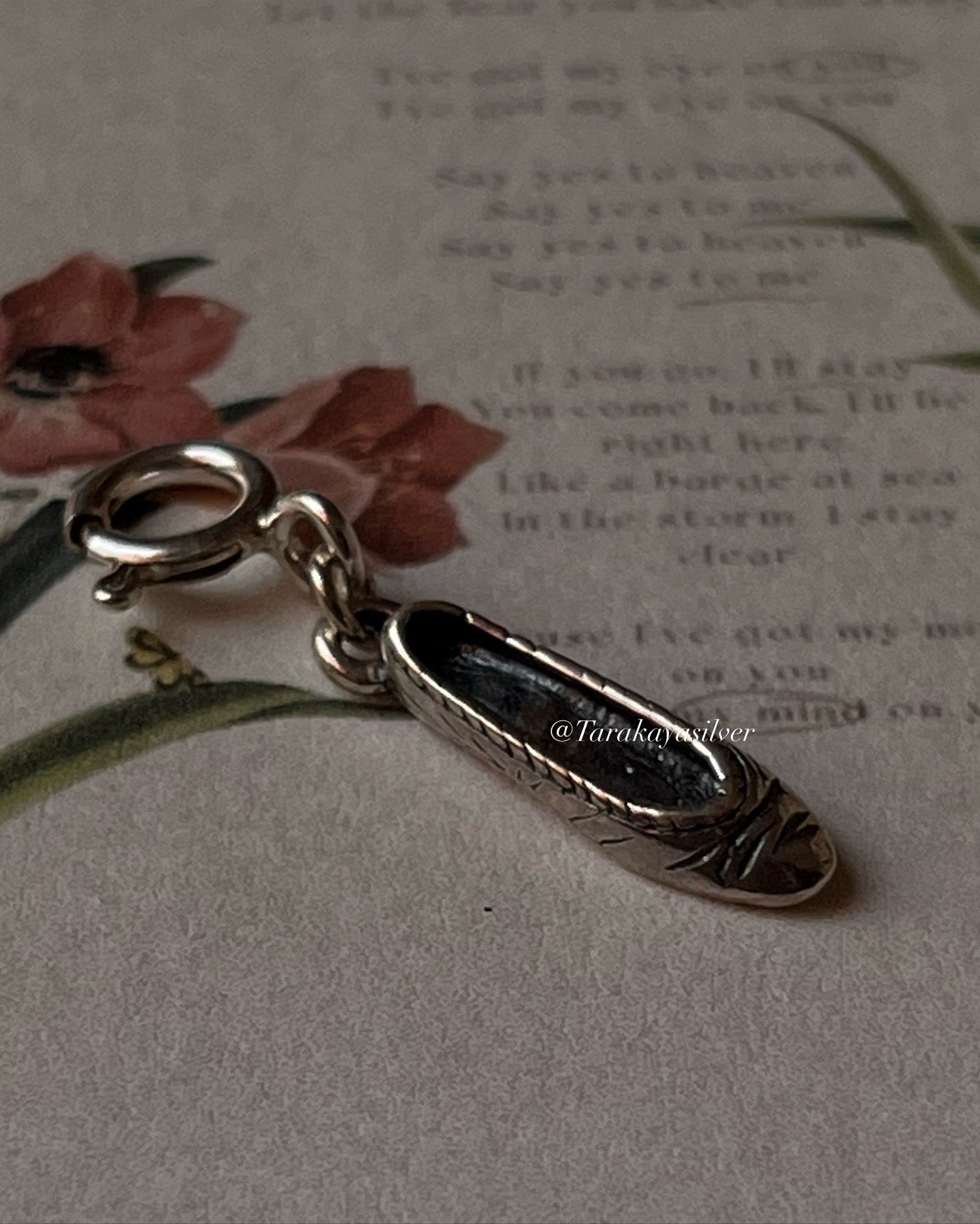 Princess shoes 925 sterling silver pendant charm  