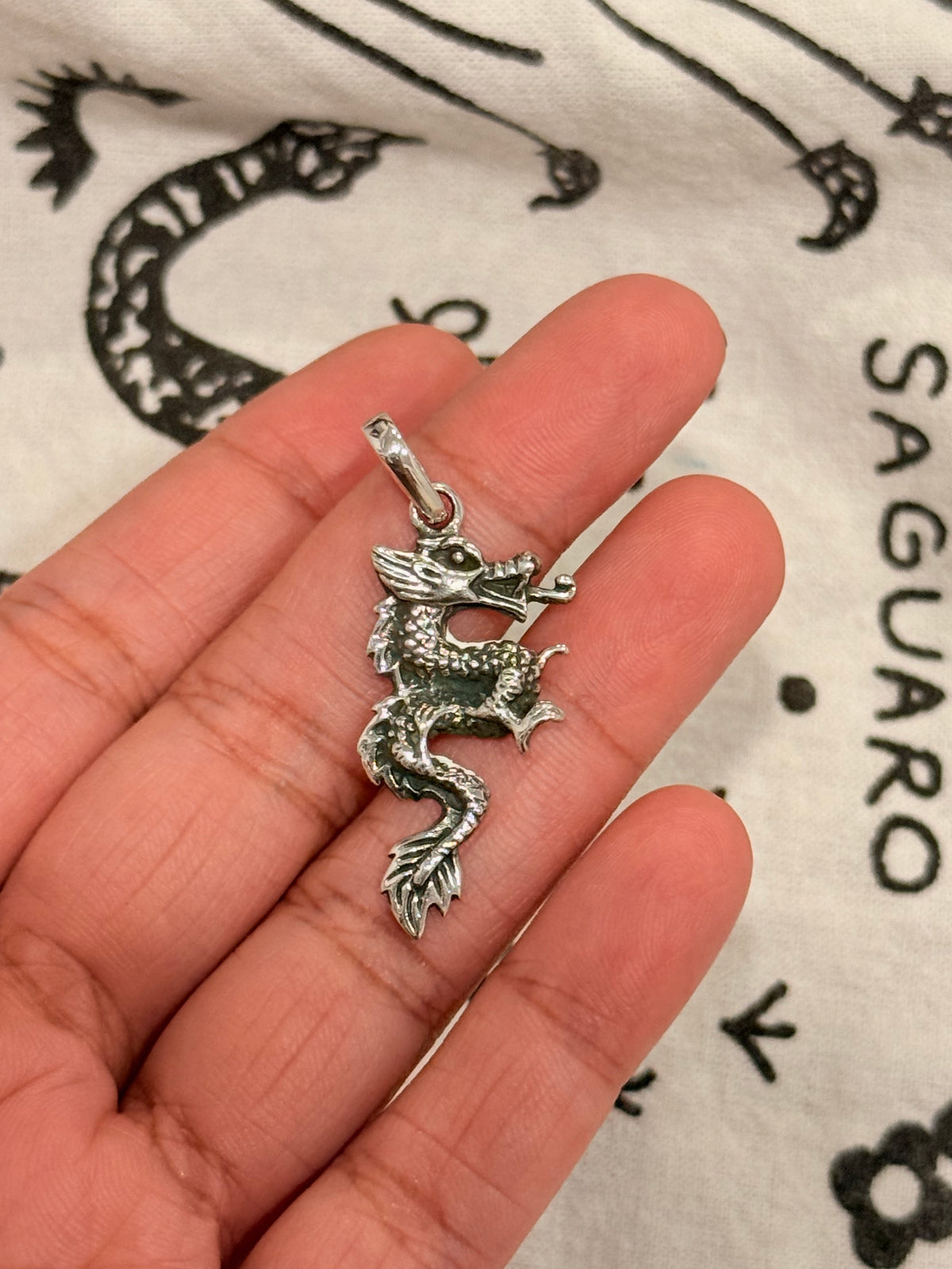 925 Sterling Silver Dragon Pendant