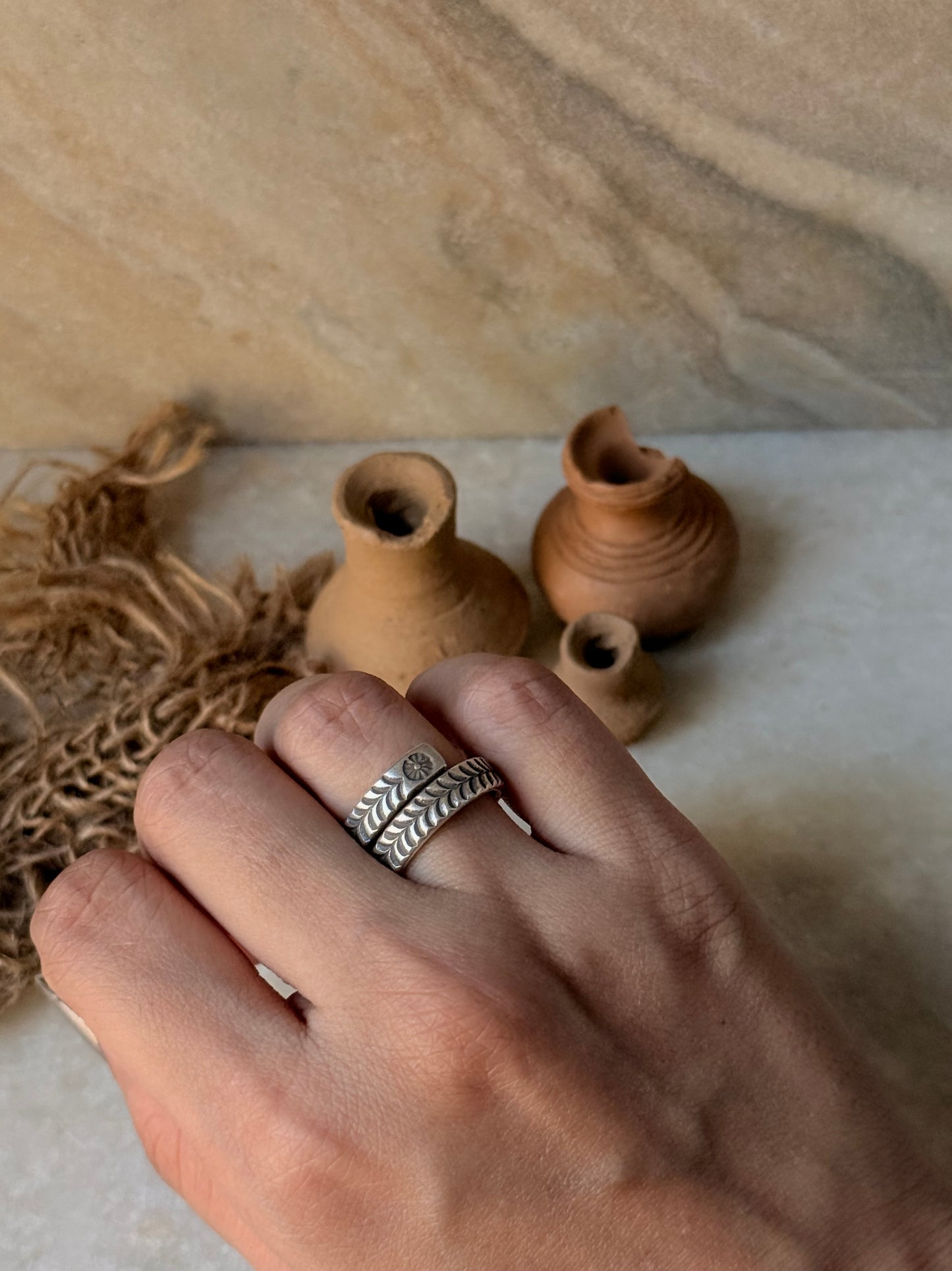 925 Sterling Silver Bohemian Hill Tribe Handcrafted Adjustable Ring