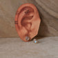 925 Sterling Silver Moonstone Cab Stone Round Earrings