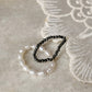 Natural Crystal Stretchy Fresh Water Pearl & Pyrite Rings