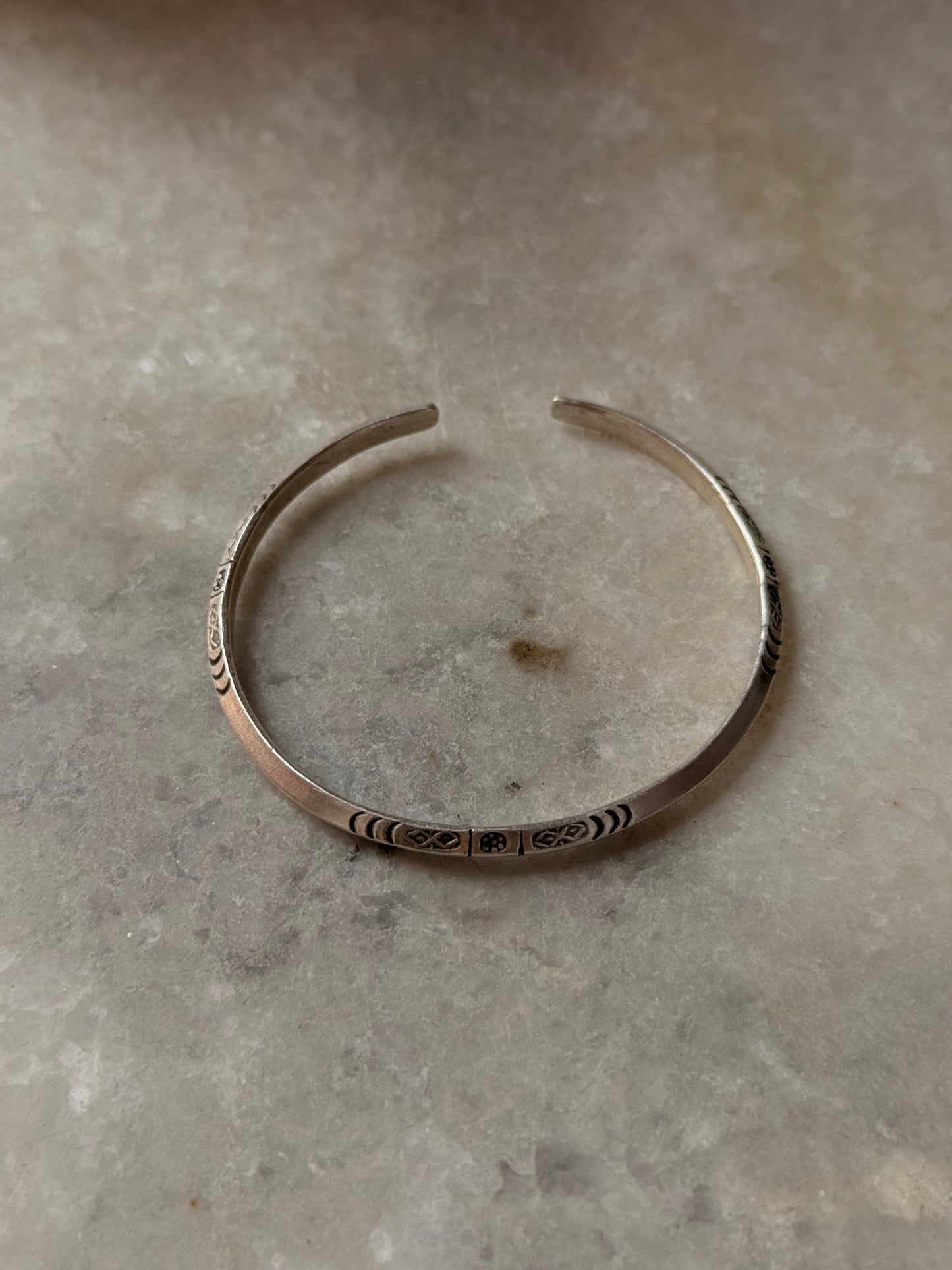 925 Sterling Silver Antique Hill Tribe Karen Drift Soul Handcrafted Adjustable Kada