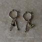 925 Sterling Silver Turquoise, Hill Tribe, Paper Clip Hoops Earrings