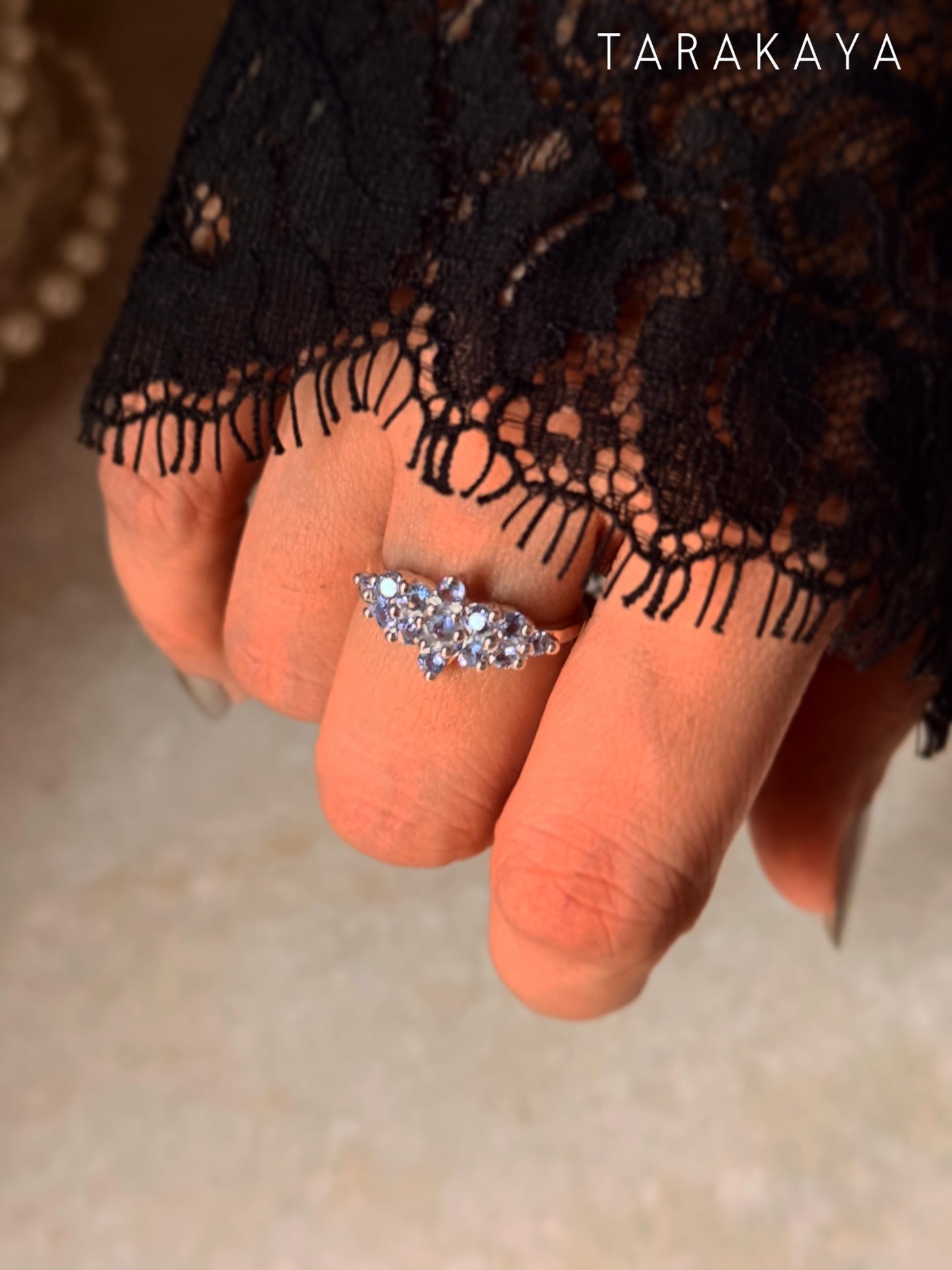 925 Sterling Silver Tanzanite Faceted Ring