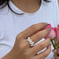 925 Sterling Silver Ruby Lab Grown flowers Bouquet Adjustable Ring